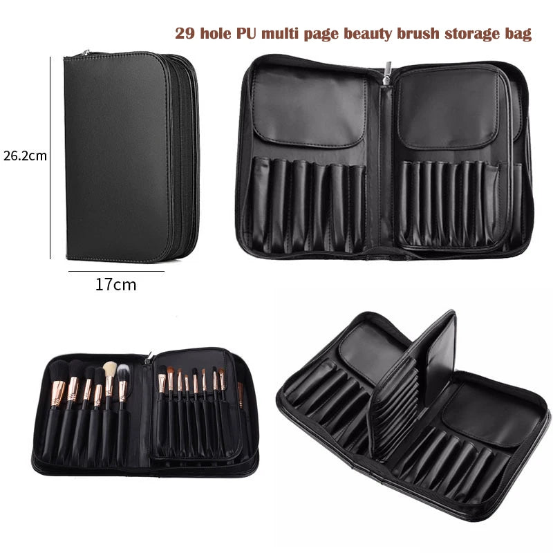 Pro Brush Roll Organizer — 14/23/29 Slots