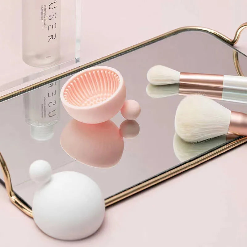 Silicone Brush Cleaning Cup with Handle