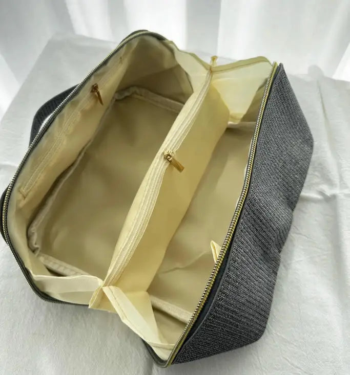 Glitter Luxe Cosmetic Bag — Gold Zipper Edition