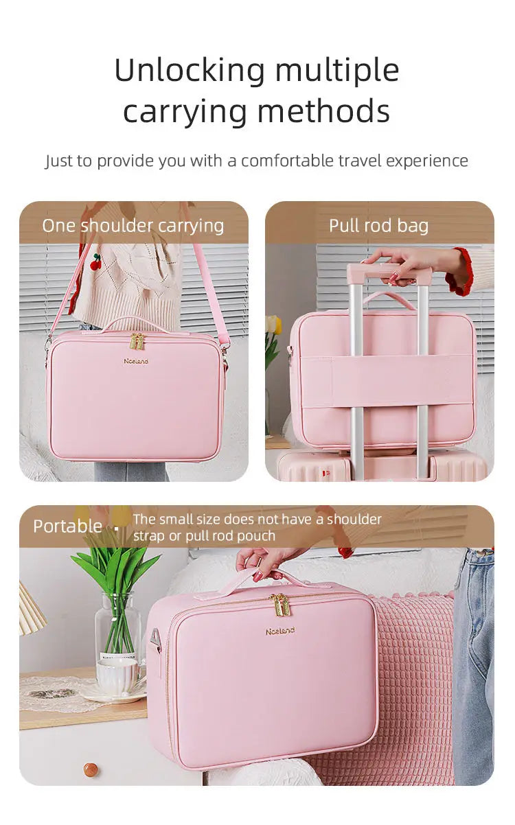 Luxe Travel Organizer Bag with LED Mirror