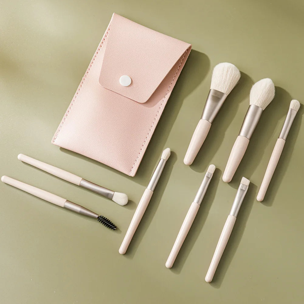 Signature 8-Piece Travel Brush Set — Wool Fiber Edition