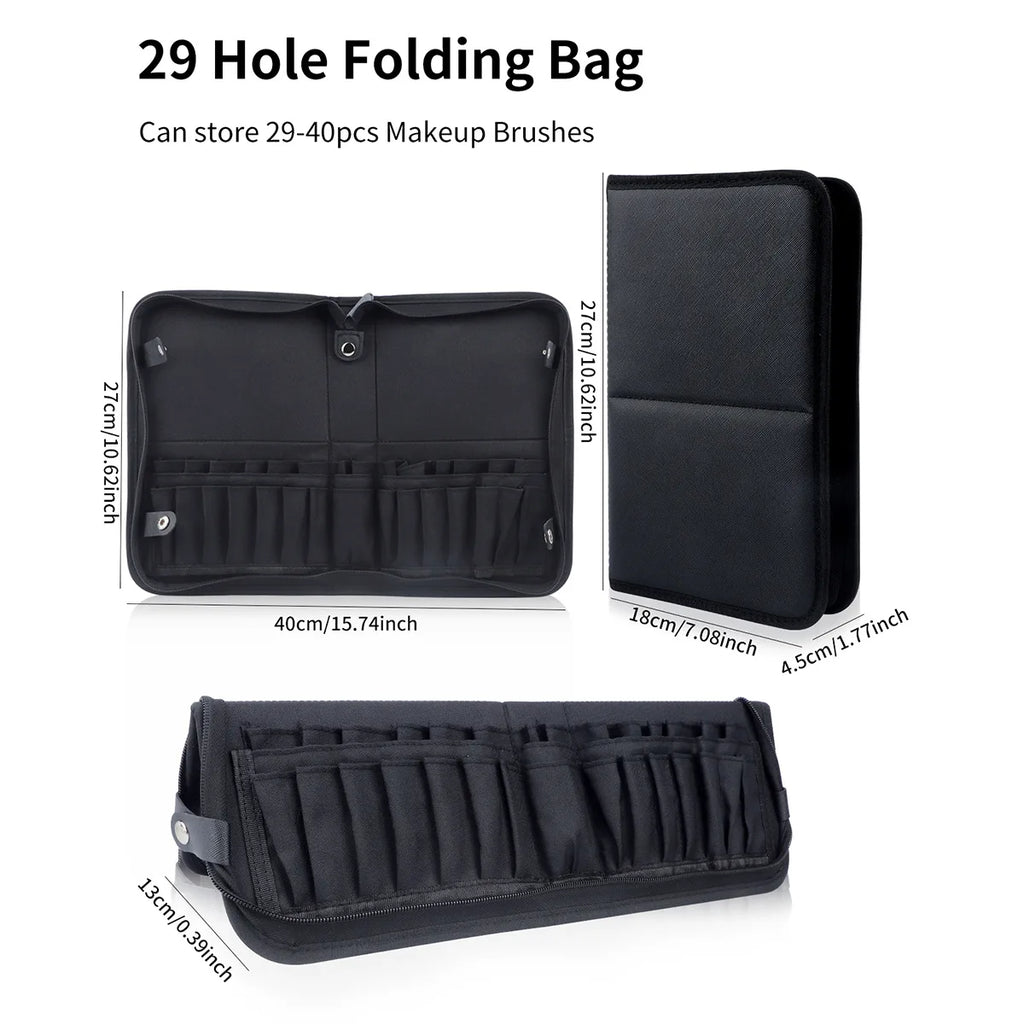 Pro Brush Roll Organizer — 14/23/29 Slots
