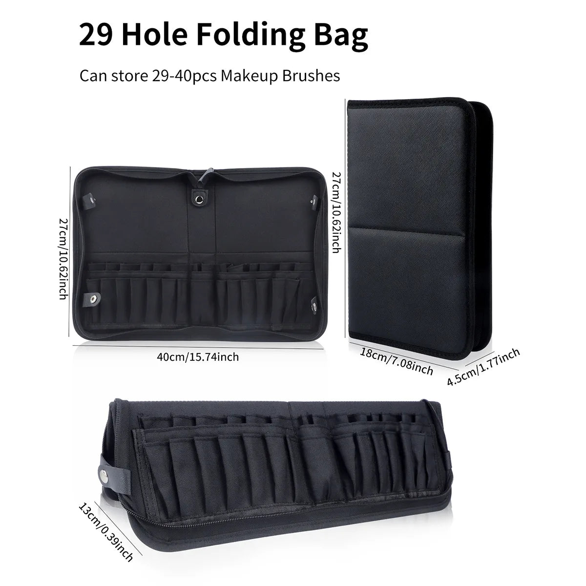 Pro Brush Roll Organizer — 14/23/29 Slots