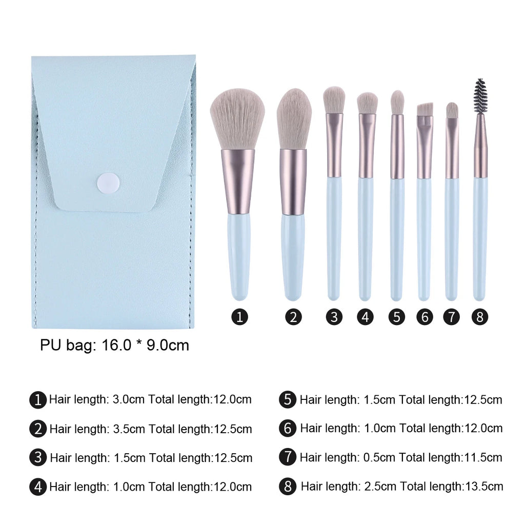 Signature 8-Piece Travel Brush Set — Wool Fiber Edition